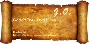 Godány Oxána névjegykártya
